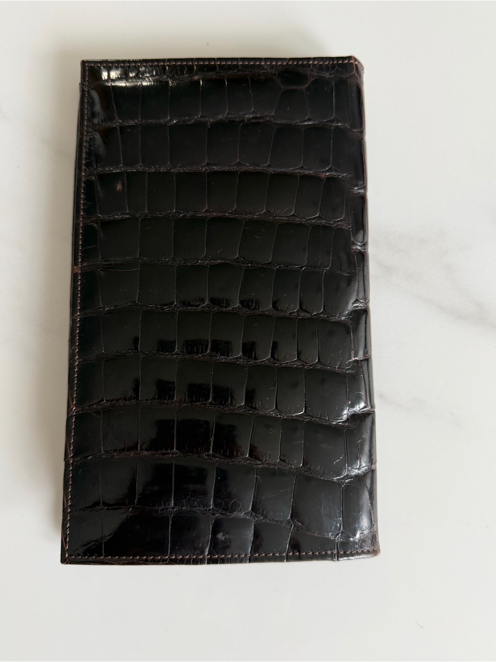 Lambertson Truex Genuine Crocodile/Alligator Continental Bifold Wallet